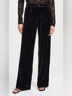 PAGE KARA Black Wide-Leg Velvet Pants - Women SIZE 6